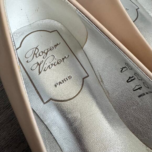 Roger Vivier Nude Patent Leather Jeweled Butterfly Ladybug Ballet Flats 36 Shoes - Picture 4 of 7